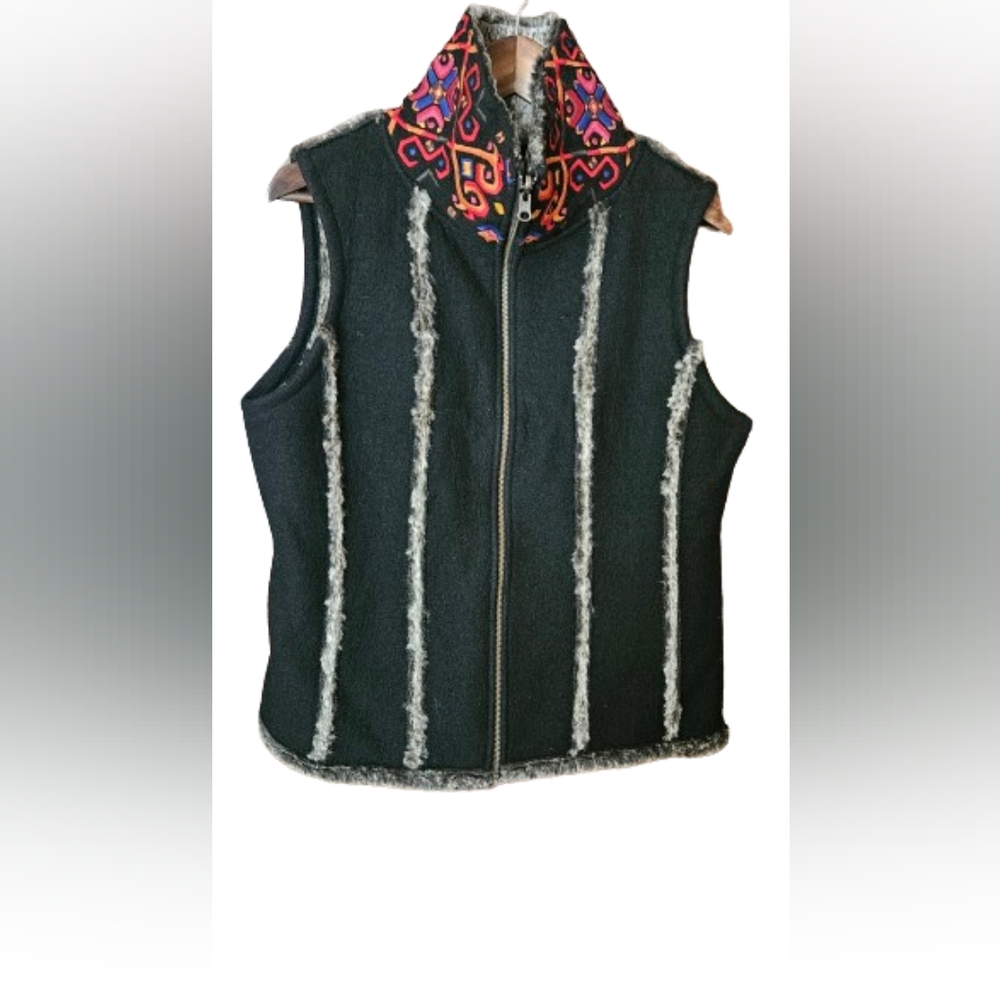 NWT Icelandic Wool Blend Reversible Embroidered Vest